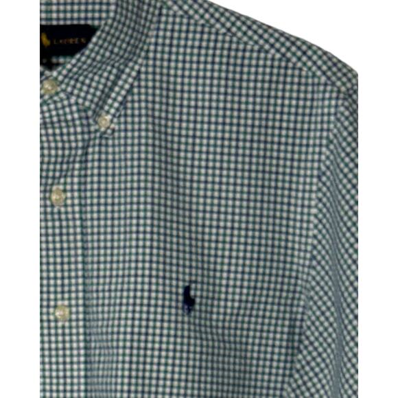 Ralph Lauren Mens Long Sleeve Shirt Size L Blue Green Button Down Blue Label - Picture 4 of 11